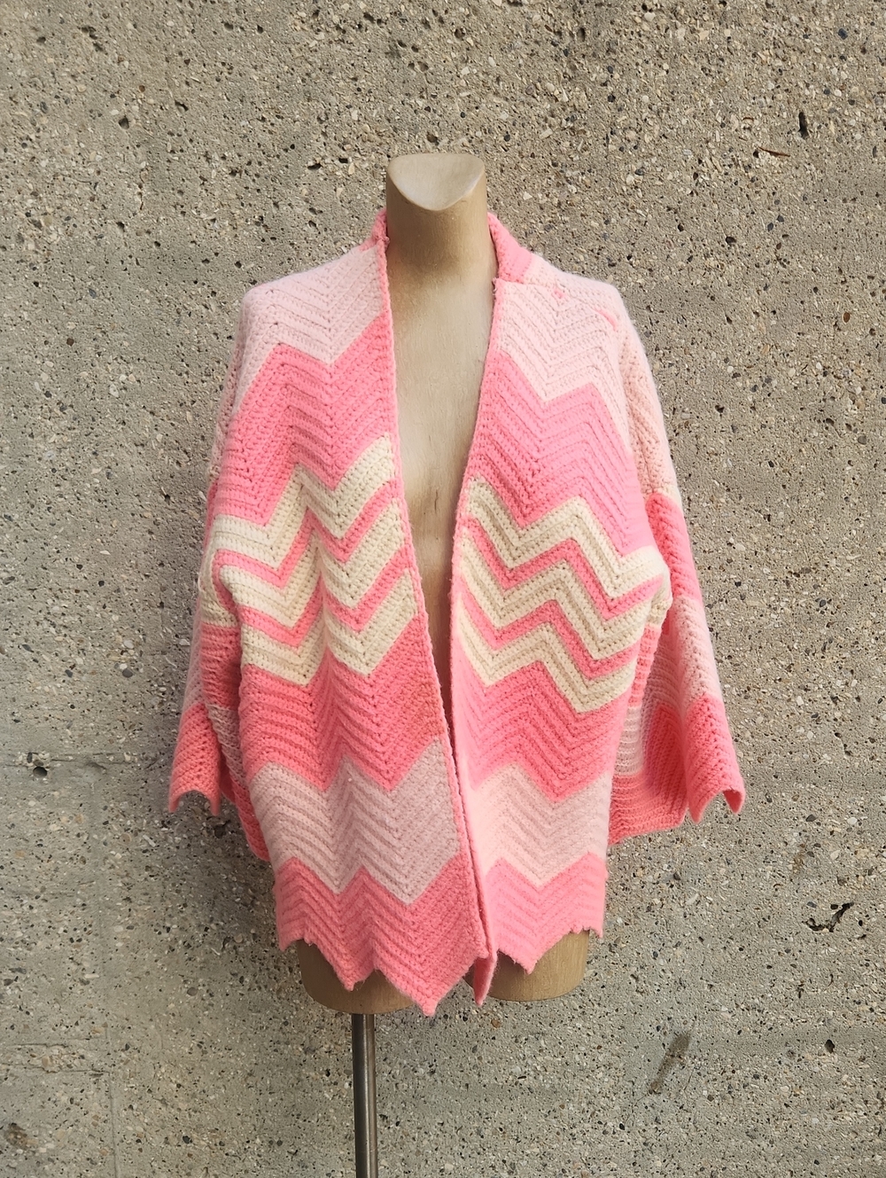 Honeybea pink chevron wool sweater